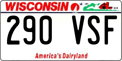 WI license plate 290VSF