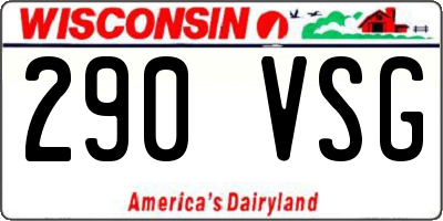 WI license plate 290VSG