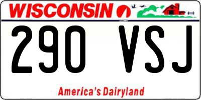 WI license plate 290VSJ