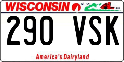 WI license plate 290VSK