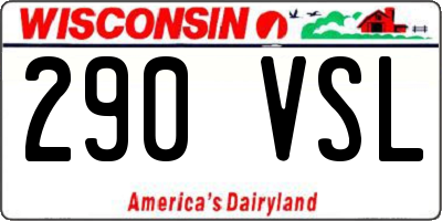 WI license plate 290VSL
