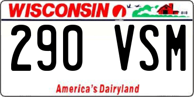WI license plate 290VSM