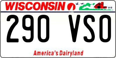 WI license plate 290VSO