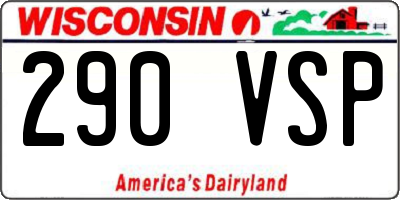 WI license plate 290VSP