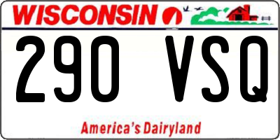 WI license plate 290VSQ