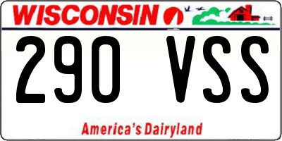 WI license plate 290VSS