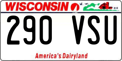 WI license plate 290VSU