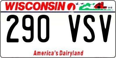 WI license plate 290VSV