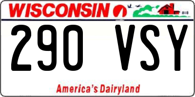 WI license plate 290VSY