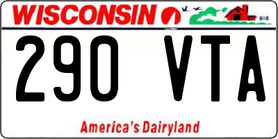 WI license plate 290VTA