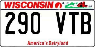 WI license plate 290VTB