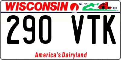 WI license plate 290VTK