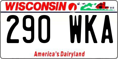 WI license plate 290WKA