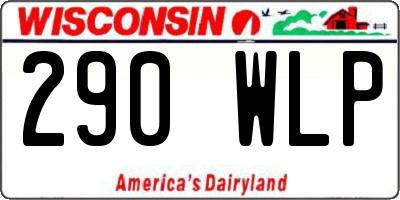 WI license plate 290WLP