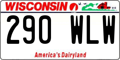 WI license plate 290WLW