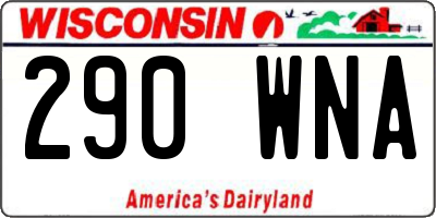 WI license plate 290WNA