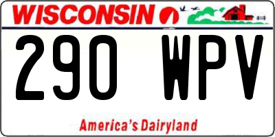 WI license plate 290WPV