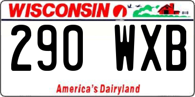WI license plate 290WXB