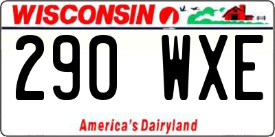WI license plate 290WXE