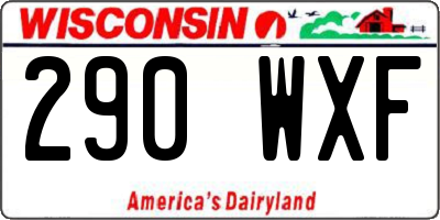 WI license plate 290WXF