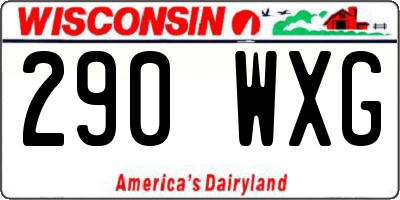 WI license plate 290WXG