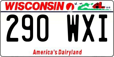 WI license plate 290WXI