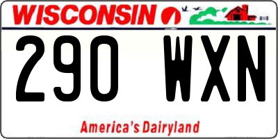 WI license plate 290WXN