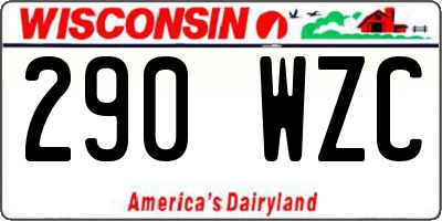 WI license plate 290WZC