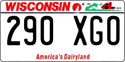WI license plate 290XGO