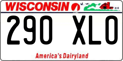 WI license plate 290XLO