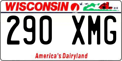 WI license plate 290XMG