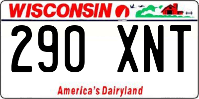 WI license plate 290XNT