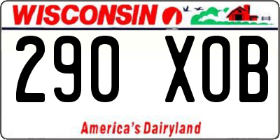 WI license plate 290XOB