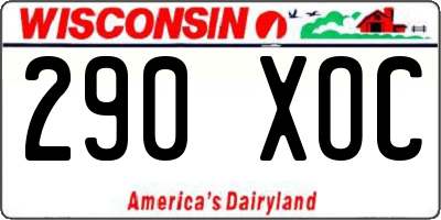 WI license plate 290XOC