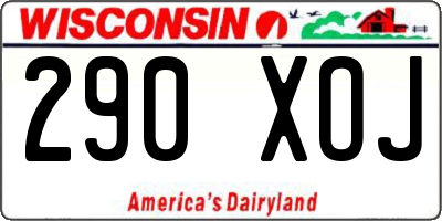 WI license plate 290XOJ