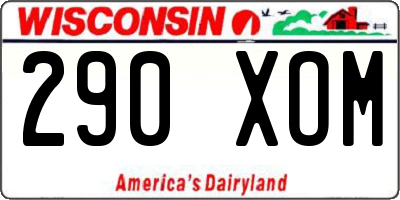 WI license plate 290XOM
