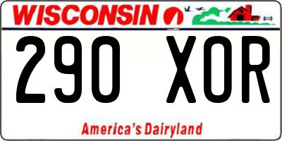 WI license plate 290XOR
