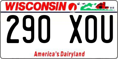 WI license plate 290XOU