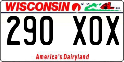 WI license plate 290XOX