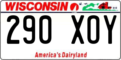 WI license plate 290XOY
