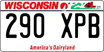 WI license plate 290XPB