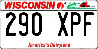 WI license plate 290XPF
