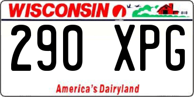 WI license plate 290XPG