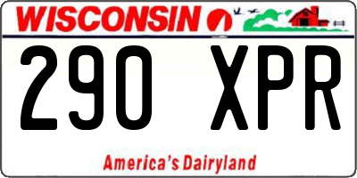 WI license plate 290XPR
