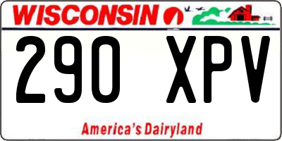 WI license plate 290XPV