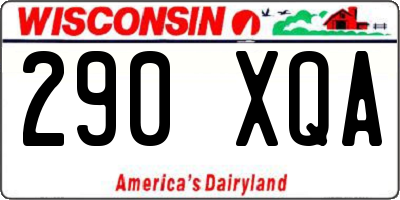WI license plate 290XQA