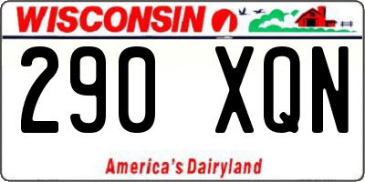 WI license plate 290XQN