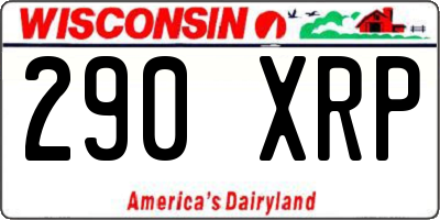 WI license plate 290XRP