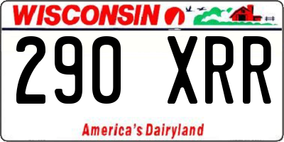 WI license plate 290XRR