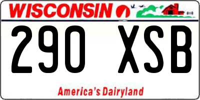 WI license plate 290XSB